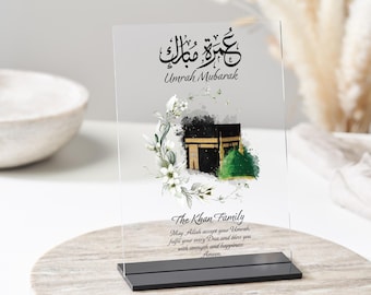 Personalisierte Acryltafel Umrah Mubarak, Islamische Geschenke, Eid Geschenk, Ramadan, Hajj Geschenk, Umrah Geschenk, Geschenk für Paare und Familien