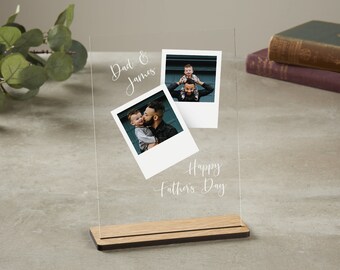 Geburtstagsgeschenk von Tochter, personalisierte Foto-Plakette mit Holzständer, Foto-Plakette, Geschenk für Papa, Geschenk für Papa, Vatertag