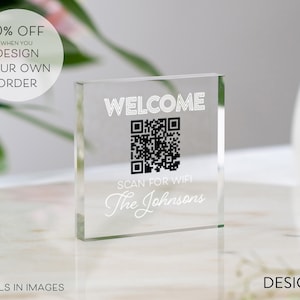 Personalised Wifi Sign | QR Code Scanner | Guest Wifi Password | Wifi Password Sign | What’s The Wifi Code | Wifi Block | New Home Decor