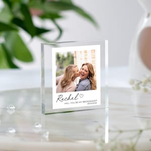 Prezent na oświadczyny dla druhny | Czy zostaniesz moją druhną? | Spersonalizowany blok zdjęć Polaroid | Prezent dla druhny | Prezent dla druhny honorowej |