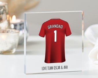 Fathers Day Grandad Gifts, Best Grandad Present, Personalised Football Shirt Print, Father's Day Gift, Birthday Gift Grandad, Acrylic Plaque