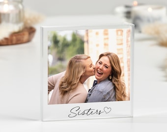 Personalised Photo Gift for Sister, Christmas Gift for Sister, Sister Keepsake, Gift from Brother, Birthday Gift Sister, Acrylic Block