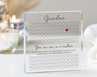 Regalo per la nonna, Regali personalizzati per la nonna, Nonna, Nonna, Regalo di compleanno per la nonna, Regalo dai nipoti, Regali per la nonna, Blocco acrilico