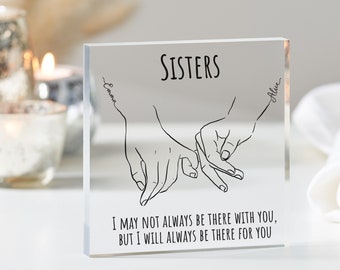Birthday gift for sister, Gift for little sister, Personalised gift for sister, Pinky promise gift for sister, Acrylic block for sister