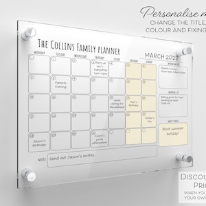 Family Wall Planner | Personalised Family Planner | Monthly Planner | Monthly Wall Planner | Family Calendar | Monthly Family Wall Planner