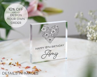 18. Geburtstag Geschenk | Personalisiertes Geburtstagsgeschenk | Geburtstagsgeschenk für Sie | Geburtstagsschild | Geschenk für Tochter | Geschenk für Schwester