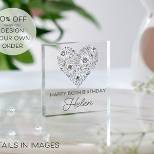 60th Birthday Gift | Personalised Birthday Gift | Birthday Gift for Her | Birthday Plaque | Gift for Daughter | Gift for Sister