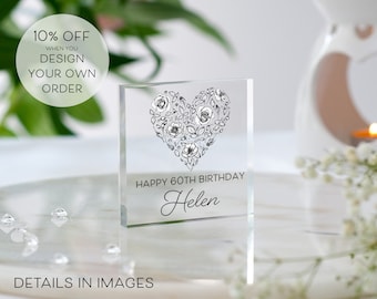60th Birthday Gift | Personalised Birthday Gift | Birthday Gift for Her | Birthday Plaque | Gift for Daughter | Gift for Sister
