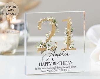 Personalised Birthday Gift Plaque, Birthday Keepsake Gift, 18th 21st 30th 50th 60th Any Age Birthday Gift, Birthday Gifts, Acrylic Plaque