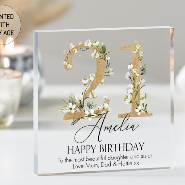 Personalised Birthday Gift Plaque, Birthday Keepsake Gift, 18th 21st 30th 50th 60th Any Age Birthday Gift, Birthday Gifts, Acrylic Plaque