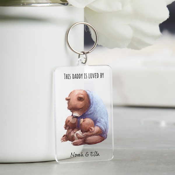 Daddy Bear Gift, Mummy Bear Gift, Fathers Day Gift from Children, kids, Fathers Day Keyring Gift, Happy Birthday Daddy Gift