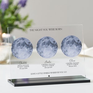 Mapa de nascimento personalizado, presente de constelação personalizado com suporte, presente para mãe, aniversários de crianças, presente para família, presente para o dia das mães