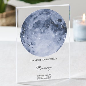 Blocco acrilico personalizzato con costellazione, mappa stellare personalizzata con costellazione per lei, regalo per la mamma, festa della mamma, mappa stellare, regalo di compleanno per la mamma