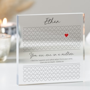 Gift for Husband Boyfriend, Personalised Gift for Husband, Anniversary Gift for Husband, Valentines Gift, Keepsake Gift, Acrylic Block