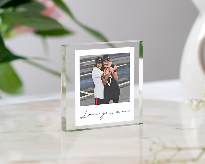 a Handmade Polished Acrylic custom message, photo and font color Plaque is one of the best gifts for mom