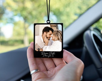 Adorno personalizado para coche con foto, regalo para colgar con foto del coche, regalo para él, regalo para papá, aniversario, San Valentín, regalo de Navidad, marco acrílico.