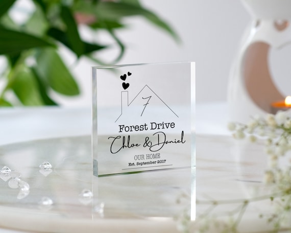 Regalo Inaugurazione Casa A Forma Di Farfalla – Acrilico Trasparente Con Stampa UV – 13x10x1,8 Cm - 2