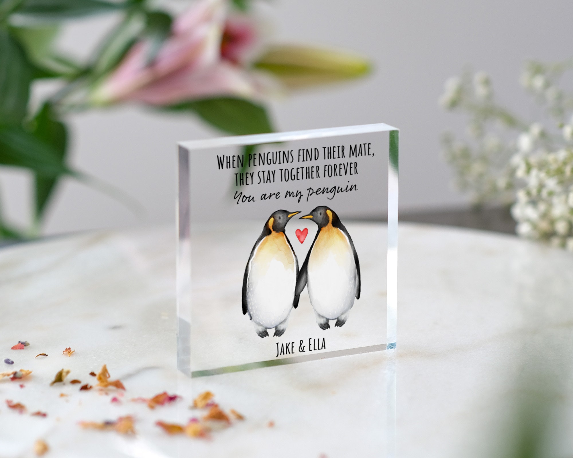 2x Pinguine Hug Plüschtiere - Positive Geschenke Für Freunde & Paare