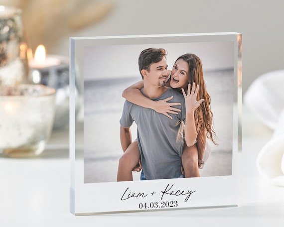 Ornalrist 25° anniversario di matrimonio, regalo romantico per moglie partner, targa in vetro colorato a forma di cuore incisa argento per 25 anni di Marraige regalo per coppia marito