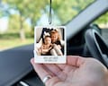 Fathers Day Personalised Gift, Photo Car Ornament for Dad, Custom Car Tag for Fathers Day, Hanging Car Photo Gift for Daddy, Dad product logo