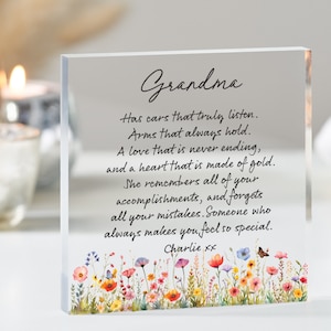Oma Geschenk, personalisiertes Oma-Andenken-Geschenk, Geschenk für Oma, Großmutter-Geschenk, Oma-Geschenk, Oma-Geschenk, Acrylblock