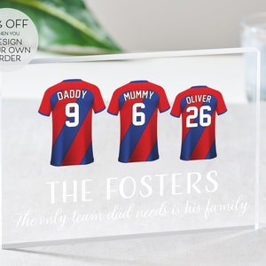 Vatertags Geschenk | Fußball Geschenk für Vater | Personalisierte Fußball-Plakette | Personalisierte Fußball Dreamteam | Geschenk für Ihn | Fußball Druck
