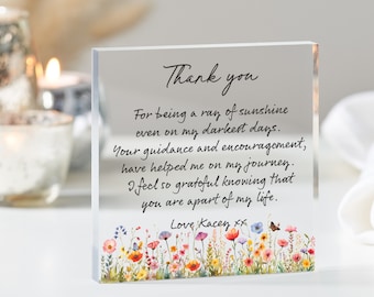 Thank You Gift, Personalised Thank You Gift, Thank You Keepsake, Gift To Say Thank You Present, Kind Thank you Gift, Acrylic Block