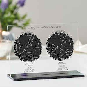Carte des étoiles de naissance personnalisée, cadeau constellation personnalisé avec support, cadeau pour papa, anniversaires d'enfants, cadeau de famille, cadeau de fête des pères