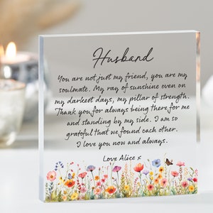 Gift for Husband, Personalised Gift for Husband, Anniversary Gift for Husband, Christmas Gift for Husband,Keepsake for Husband Acrylic Block
