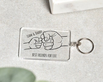 Personalised Fist Bump Keyring for Daddy, Fathers Day Gift, Dad Gift, Daddy Birthday Gift, Gift for Dad Keyring, Christmas Gift for Daddy