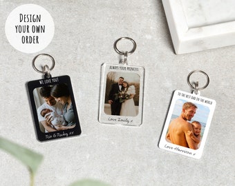 Regalo para papá, llavero personalizado para papá, regalo con foto personalizada para papá, regalo de cumpleaños para papá, placa acrílica, regalo de Navidad para papá.