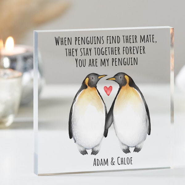 Personalisierte Valentinstag Geschenke für ihn, Valentinstag Geschenk für Freund, Geschenk für Liebe, Geschenk für Freund, Geschenk für Frau, Pinguine