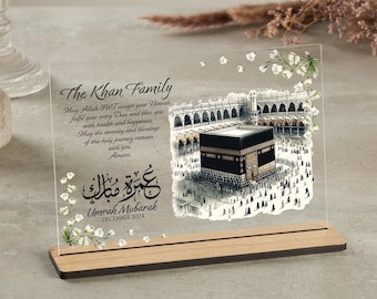 Umrah Mubarak Personalisiertes Islamisches Geschenk, Eid Geschenk, Ramadan, Muslimische Hochzeitsgeschenke, Geschenk für Paare, Acryl Plakette