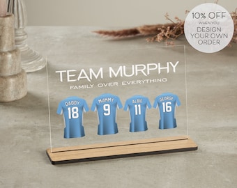Personalised Football Plaque with Stand, Birthday Gift from Son, Football Plaque, Birthday Gift for Dad, Gift for Daddy, Fathers Day Gift