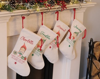 Personalised Christmas Stocking | Family Christmas Stocking | Merry Elf Stocking | Christmas | Elf Stocking | Christmas Gifts | Stocking