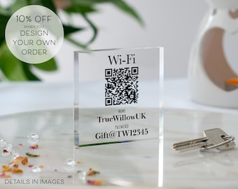 Personalised Wifi Sign | QR Code Scanner | Guest Wifi Password | Wifi Password Sign | What’s The Wifi Code | Wifi Block | New Home Decor