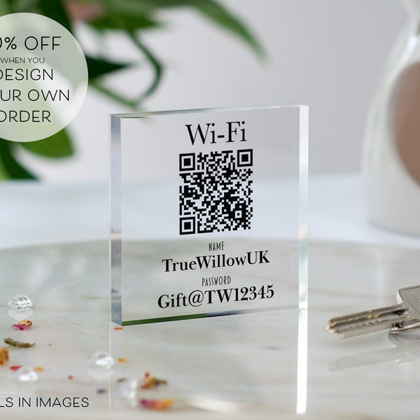 Personalised Wifi Sign | QR Code Scanner | Guest Wifi Password | Wifi Password Sign | What’s The Wifi Code | Wifi Block | New Home Decor