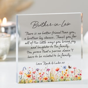 Regalo para cuñado, regalo personalizado para cuñado, recuerdo para cuñado, regalo para cuñado, bloque acrílico