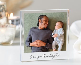 Personalised Photo Gift for Dad, Christmas Gift for Dad, Photo Keepsake Gift Dad, Gift from Daughter, Son, Birthday Dad Gift, Acrylic Block