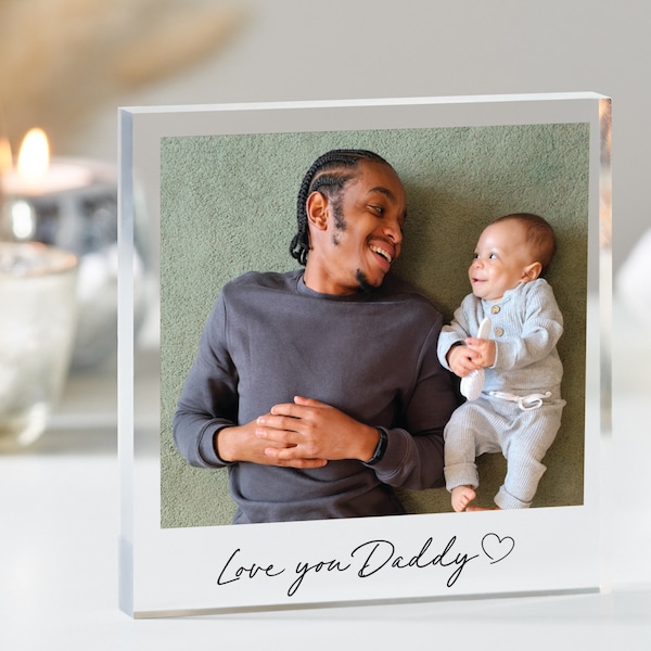 Personalised Photo Gift for Dad, Christmas Gift for Dad, Photo Keepsake Gift Dad, Gift from Daughter, Son, Birthday Dad Gift, Acrylic Block