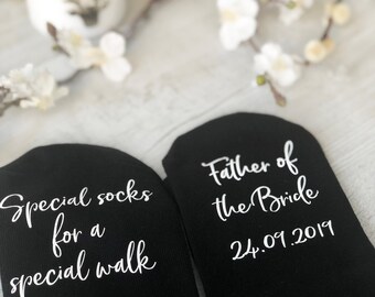 Luxury Soft Organic BAMBOO Wedding Socks Special socks for a special walk Groom Groomsman Usher Personalised Father of the Bride Socks