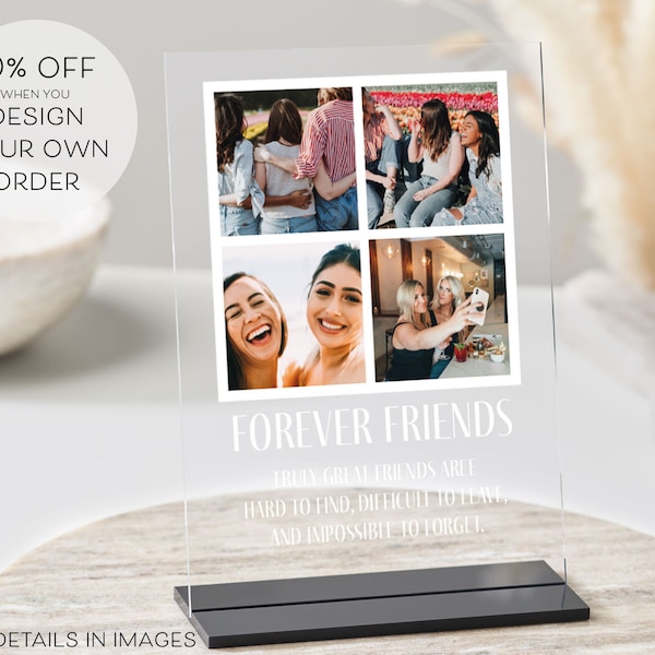 Personalised Photo Plaque with Stand, Couple Gift, Gift for Her, Gift for Him, Personalised Photo Strip, Best Friend Gifts, Acrylic