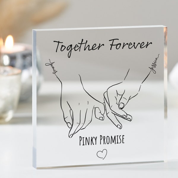 Together forever pinky promise, Couples personlised gift, Gift for Her, Gift for Him, Anniversary Gift, Boyfriend birthday gift, Best Friend