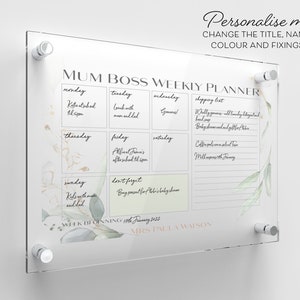 Family Weekly Planner | Personalised Family Planner | Weekly Planner | Wall Planner | Mum Boss Planner