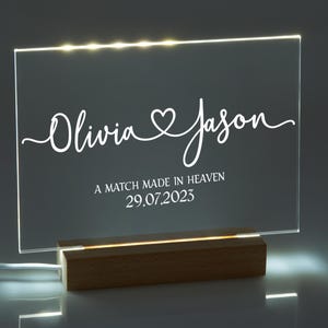 Leuchten Sie Paar-Plakette mit Ständer | Besonderer Anlass | Jubiläumsgeschenk | Geschenk für sie | Geschenk für Ihn | Valentinstag Geschenk | Acryl Plakette