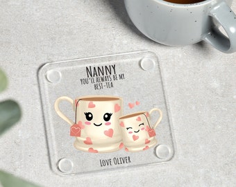 Nanny Coaster Gift, Grandma Gift, Personalised Nanny Keepsake, Mothers Day Gift for Nanny, Grandma, Nannys Birthday, Grandma Gift, Acrylic