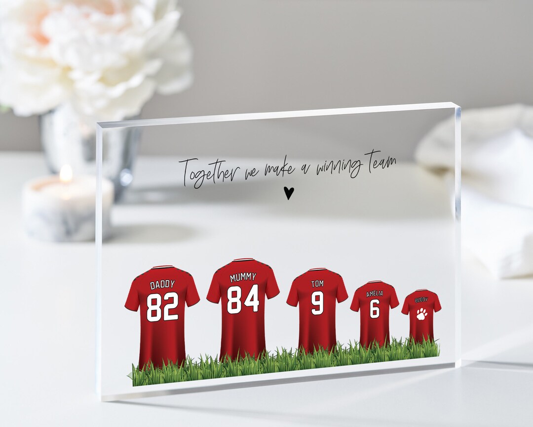 Plaque cadeau pour papa fan de foot - avec votre Texte d'amour !!!