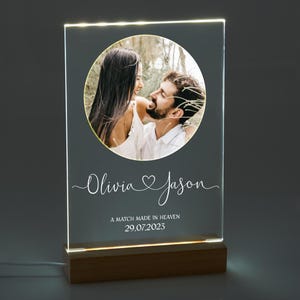 Placa con foto de pareja iluminada con soporte / Ocasión especial / Regalo de aniversario / Regalo para ella / Regalo para él / Regalo de San Valentín