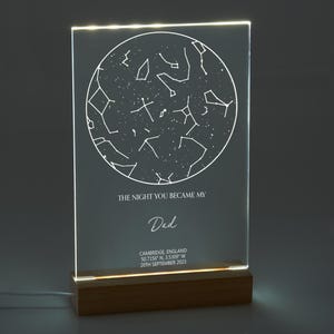 Regalo per la festa del papà / Regalo per la festa della mamma, Costellazione LED personalizzata con supporto / Mappa delle stelle delle costellazioni / Regalo per i genitori / Regalo della mappa delle stelle