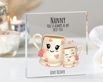 Nanny Gift, Personalised Grandma Keepsake Gift, Present For Nan, Nanny Gift, Grandma Gift, Gift for Nan, Birthday Gift Nanny,  Acrylic Block